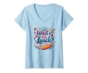 Femme Whats for Lunch Funny Lunch Lady T-Shirt avec Col en V
