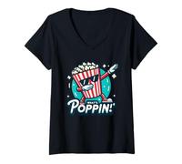 Femme What's Popcorn Dab Cinema Movie Snack Pop Corn Dab T-Shirt avec Col en V