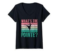 Femme What's The Pointe Dancer Ballerine Hobby T-Shirt avec Col en V