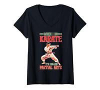 Femme When I Do Karate It's Called Partial Arts Amputation - T-Shirt avec Col en V