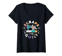 Femme When Life Gives You Scraps, Make A Quilt T-Shirt avec Col en V