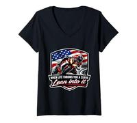 Femme When Life Throws You A Curve Lean Into It Moto Rider T-Shirt avec Col en V