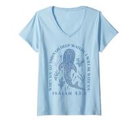 Femme When You Go Through Deep Waters, I Will Be with You T-Shirt avec Col en V