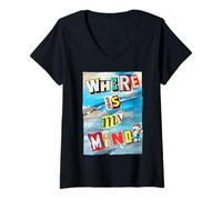 Femme Where is My Mind ? - Ransom Note T-Shirt avec Col en V