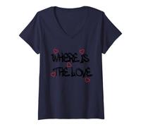 Femme Where is the Love T-Shirt - Bold & Thought-Provoking Design T-Shirt avec Col en V