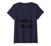 Femme Where is the Love T-Shirt - Bold & Thought-Provoking Design T-Shirt avec Col en V