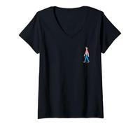 Femme Where’s Wally Marching Search Front & Back T-Shirt avec Col en V