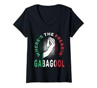 Femme Where's The Freakin' Gabagool Meme Capicola Italien Américain T-Shirt avec Col en V