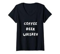 Femme Whiskey DE CAFÉ BIÈRE, Comment Le Jour Change T-Shirt avec Col en V