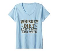 Femme Whiskey Diet Lost 3 Days Last Week Western UnHinge T-Shirt avec Col en V