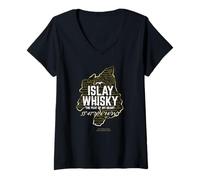 Femme Whisky Island of Islay Notes de dégustation pour Whisky T-Shirt avec Col en V