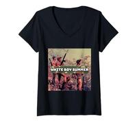 Femme White Boy Summer - Rhodie Soldiers T-Shirt avec Col en V