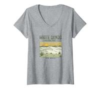 Femme White Sands Souvenir du Parc National du Nouveau-Mexique Hommes Femmes T-Shirt avec Col en V