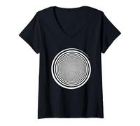 Femme White Swirl Self-Hypnotic Trance Music Trippy Swirl T-Shirt avec Col en V