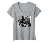 Femme Whitesnake Band Ready an' Willing Tour par Virginia Turbett T-Shirt avec Col en V