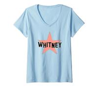 Femme Whitney Houston, Star hollywoodienne T-Shirt avec Col en V