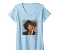 Femme Whitney Houston Star T-Shirt avec Col en V