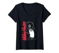 Femme Whitney Houston Whitney Pose black T-Shirt avec Col en V