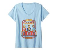 Femme Who Cares Game Show Sarcastic Vintage Funny Adult Humor T-Shirt avec Col en V