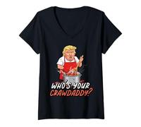 Femme Whos Your Crawdaddy Écrevisses Amusantes pour Homme et Femme T-Shirt avec Col en V
