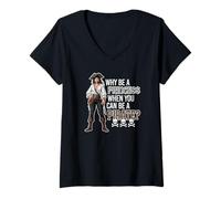 Femme Why Be A Princess When You Can Be A Pirate ? Skulls Bones T-Shirt avec Col en V
