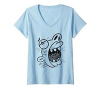 Femme « Why Did I Come Here ? - Gribouillage phobie Contre l'anxiété Sociale T-Shirt avec Col en V