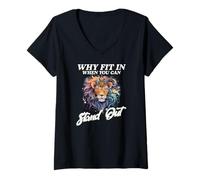 Femme Why FIT in When You Can Stand Out T-Shirt avec Col en V