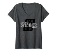 Femme Wichita Kanas//Wichita KS Performance T-Shirt avec Col en V