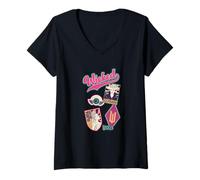 Femme Wicked Collegiate Characters T-Shirt avec Col en V