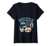 Femme Wicked Collegiate Varsity Collage T-Shirt avec Col en V