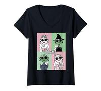 Femme Wicked Daichi Miura Glinda Elphaba Grid T-Shirt avec Col en V