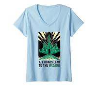 Femme Wicked: for Good All Roads Lead to The Wizard T-Shirt avec Col en V