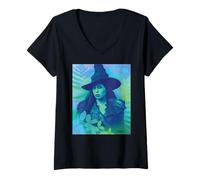 Femme Wicked: for Good Elphaba Close Up Florals T-Shirt avec Col en V