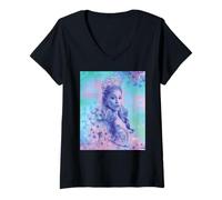 Femme Wicked: for Good Glinda Close Up Florals T-Shirt avec Col en V