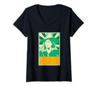 Femme Wicked: for Good Green Girl Power T-Shirt avec Col en V