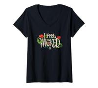 Femme Wicked: for Good I Feel Wicked T-Shirt avec Col en V