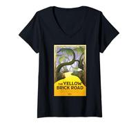 Femme Wicked: for Good The Yellow Brick Road Journey T-Shirt avec Col en V