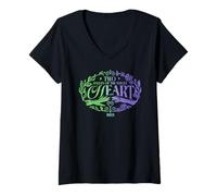 Femme Wicked: for Good Two Halves of The Whole Heart T-Shirt avec Col en V