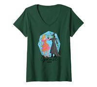 Femme Wicked Glinda & Elphaba Ozdust T-Shirt avec Col en V, Vert Forêt, XXL