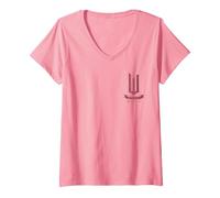 Femme Wicked Movie Logo Glinda Pink and Gold Wand T-Shirt avec Col en V, Rose, S
