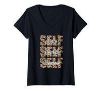 Femme Wild About My Self ishx3 Leopard Spots T-Shirt avec Col en V