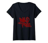 Femme Wild and Free Graffiti Art - Bold Street Freedom T-Shirt avec Col en V