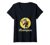 Femme Wild Kids German Christmas Krampus Monster Evils Horror Fun T-Shirt avec Col en V