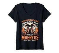 Femme Wild West Freedom - Crâne de Día de Los Muertos T-Shirt avec Col en V