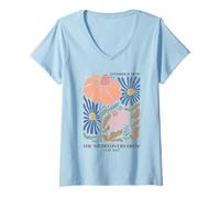 Femme Wildflowers Grow Luke 12:27 Verset chrétien T-Shirt avec Col en V
