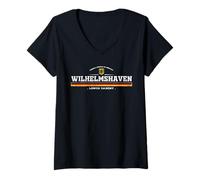 Femme Wilhelmshaven Germany/Deutschland T-Shirt avec Col en V
