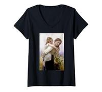 Femme William-Adolphe Bouguereau The Elder Sister T-Shirt avec Col en V