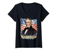 Femme William H. Harrison T-Shirt avec Col en V
