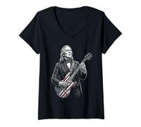Femme William Henry Harrison Guitare T-Shirt avec Col en V