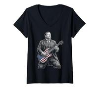 Femme William Howard TAFT Guitare T-Shirt avec Col en V